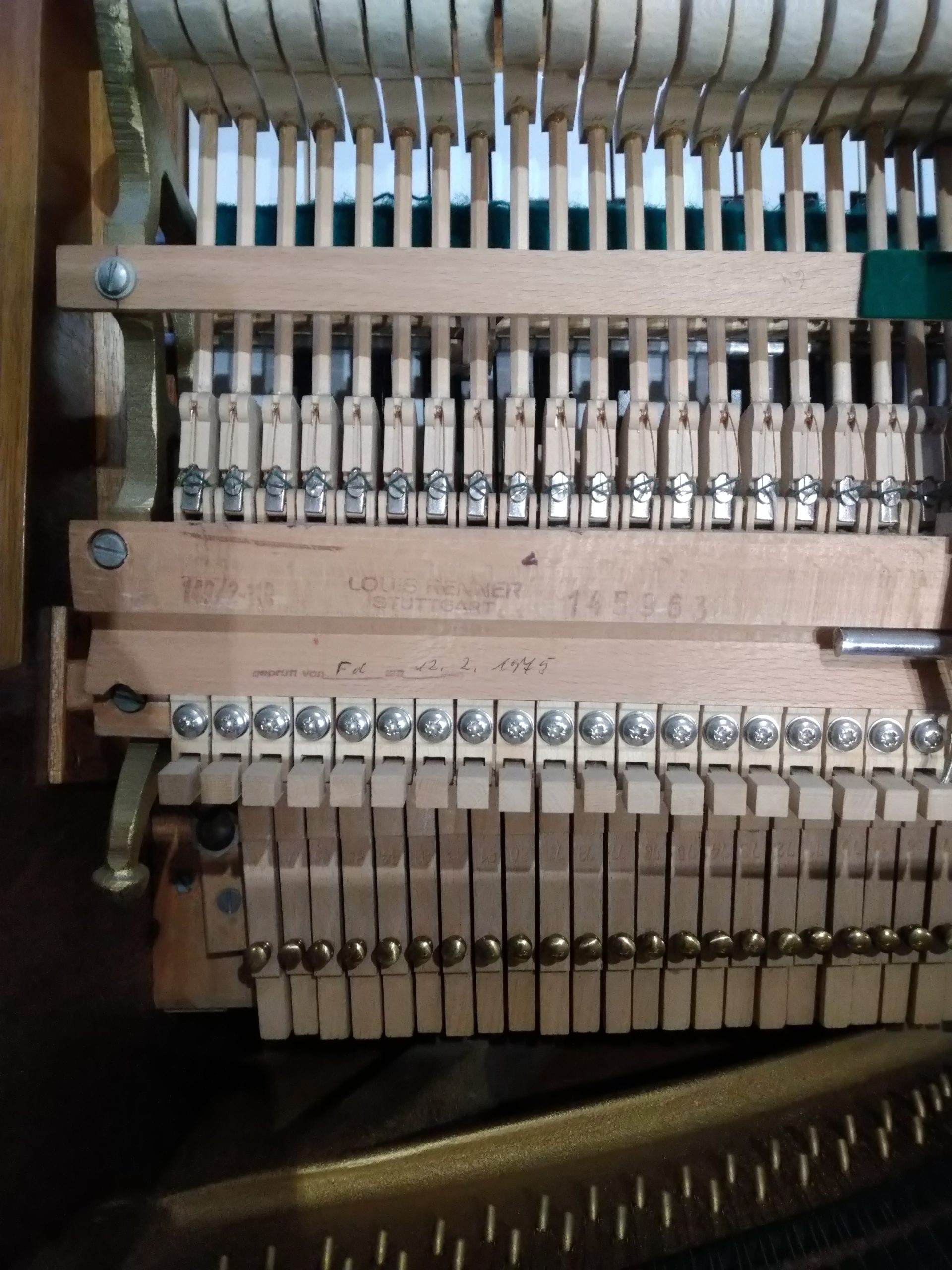 Pfeiffer Klavier 110 Mechanik Stempel von Renner