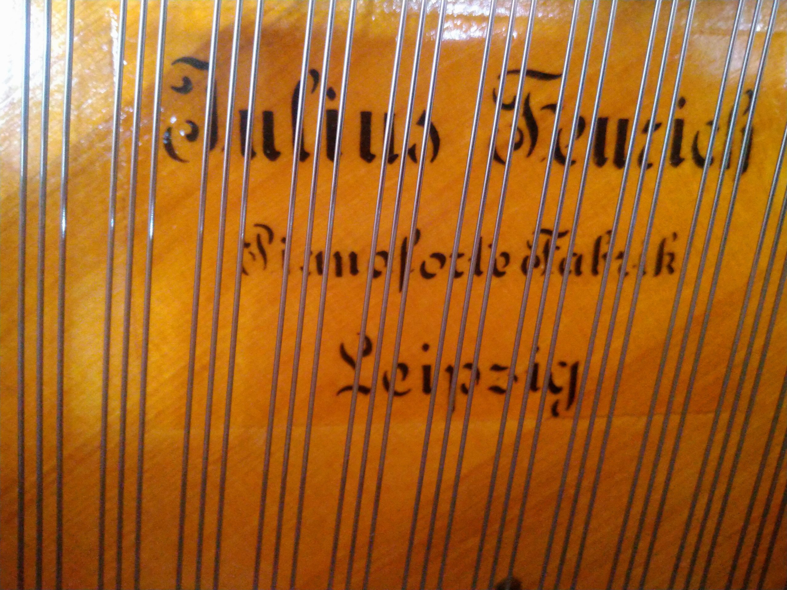Feurich Klavier Modell 125, Resonanzboden Logo