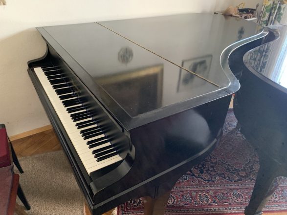 Blüthner Flügel 210, Diskant-Ansicht, Deckel geschlossen